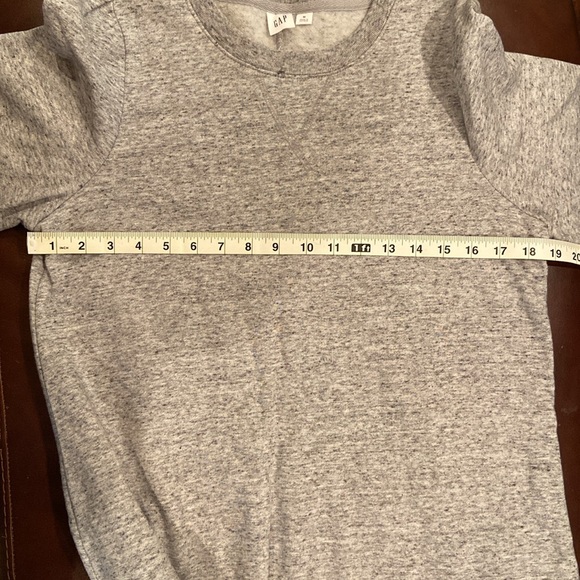 Gap Flounce Sweatshirt Dress, heather gray, flair skirt, slight puff sleeve, M - Picture 8 of 10